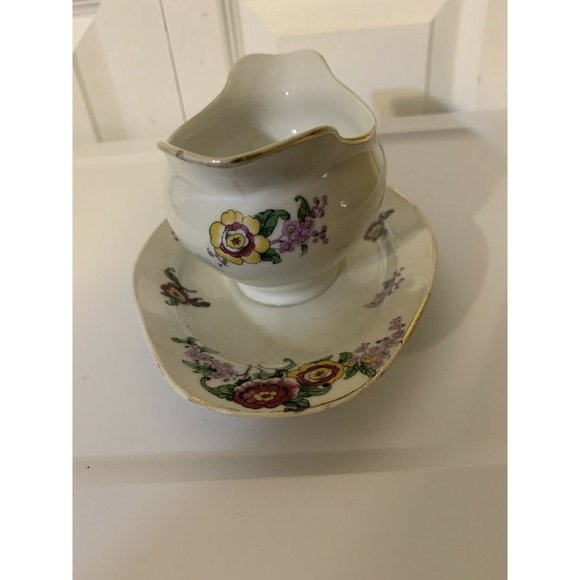 Lucien Michelaud Fres Limoges France 1908-1962‎ gravy boat with underplate - Picture 7 of 10